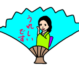 Glossy kimono Women's stamp sticker #12541654