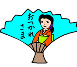 Glossy kimono Women's stamp sticker #12541684