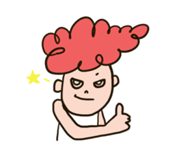 Naturally curly hair boy sticker #12542381