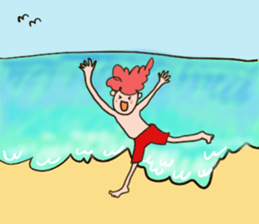 Naturally curly hair boy sticker #12542409