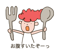 Naturally curly hair boy sticker #12542410