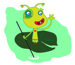 Happy Green Lizard sticker #12542831