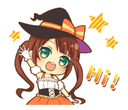 Halloween witch sticker #12543814