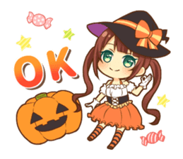 Halloween witch sticker #12543815