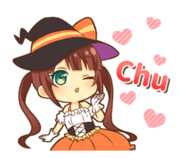 Halloween witch sticker #12543817