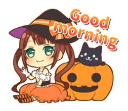 Halloween witch sticker #12543818