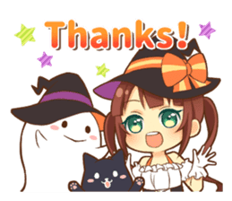 Halloween witch sticker #12543820