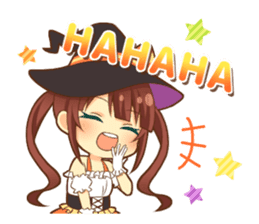 Halloween witch sticker #12543821