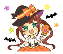 Halloween witch sticker #12543822