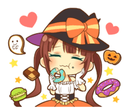 Halloween witch sticker #12543823