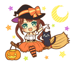Halloween witch sticker #12543825