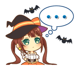 Halloween witch sticker #12543827