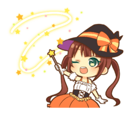 Halloween witch sticker #12543828