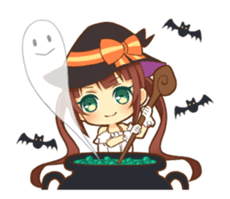 Halloween witch sticker #12543829