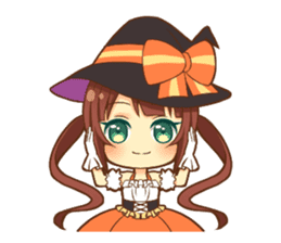Halloween witch sticker #12543832