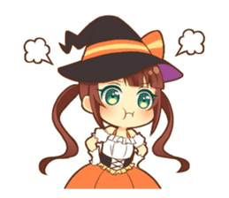 Halloween witch sticker #12543835