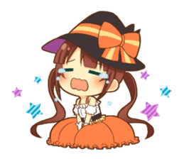 Halloween witch sticker #12543836