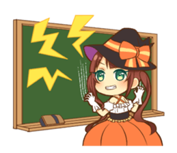 Halloween witch sticker #12543840