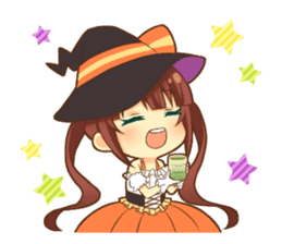 Halloween witch sticker #12543844
