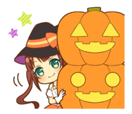 Halloween witch sticker #12543845