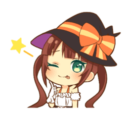 Halloween witch sticker #12543846