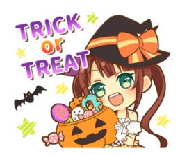 Halloween witch sticker #12543852