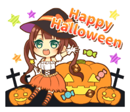 Halloween witch sticker #12543853