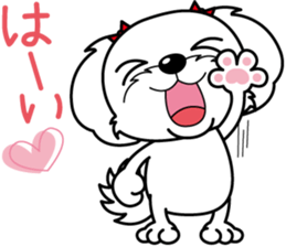 Energetic Maltese dog"Matsuri-chan" sticker #12545310