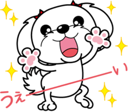 Energetic Maltese dog"Matsuri-chan" sticker #12545311