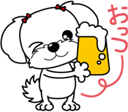 Energetic Maltese dog"Matsuri-chan" sticker #12545312