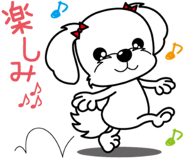 Energetic Maltese dog"Matsuri-chan" sticker #12545314