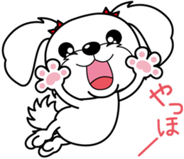 Energetic Maltese dog"Matsuri-chan" sticker #12545316