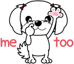 Energetic Maltese dog"Matsuri-chan" sticker #12545325
