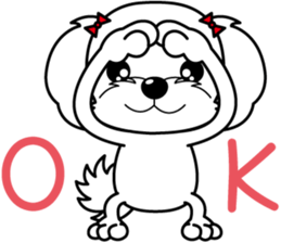 Energetic Maltese dog"Matsuri-chan" sticker #12545328