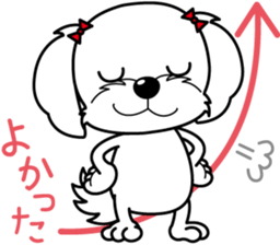 Energetic Maltese dog"Matsuri-chan" sticker #12545338