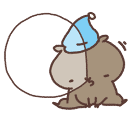 Wombat and chick. sticker #12546346