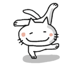 white cat sassy sticker #12546965