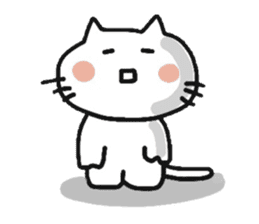 white cat sassy sticker #12546969