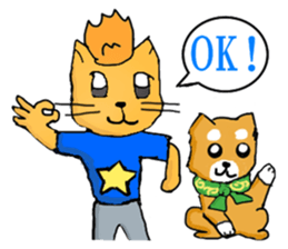 With adorable cats and dogs sticker #12547277