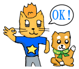 With adorable cats and dogs sticker #12547277