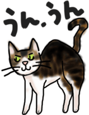 Sticker of a cat with a name as hachi sticker #12547949