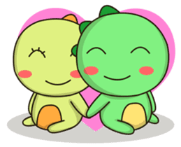 Kawaii Dino and friend sticker #12548903