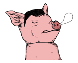 The cool pig which moves. sticker #12550201