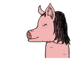 The cool pig which moves. sticker #12550207