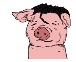 The cool pig which moves. sticker #12550208