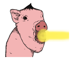 The cool pig which moves. sticker #12550209