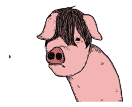 The cool pig which moves. sticker #12550212