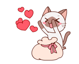 Siamese cat animation sticker #12550240