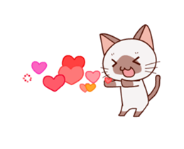 Siamese cat animation sticker #12550241