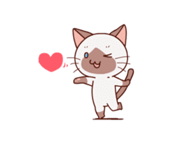 Siamese cat animation sticker #12550245